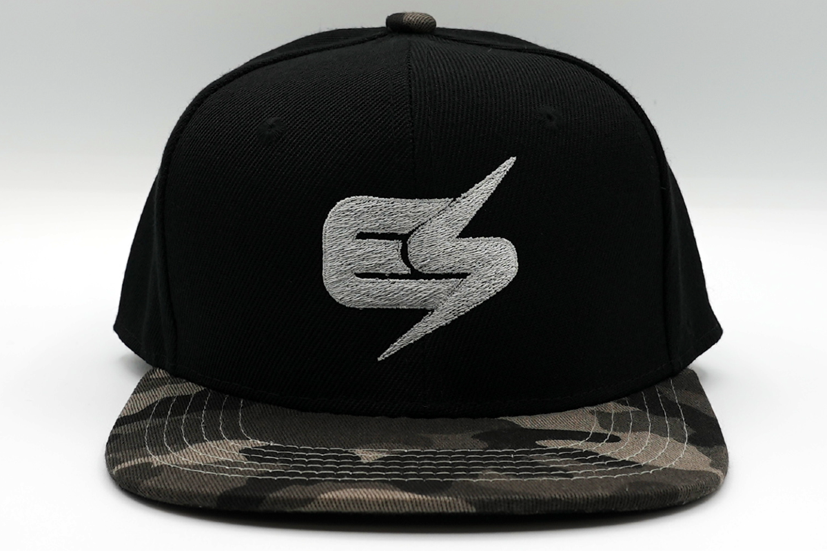 Youth Evan Storm Initial Black Charcoal Camo Snapback Hat
