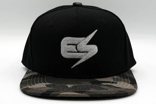 Youth Evan Storm Initial Black Charcoal Camo Snapback Hat