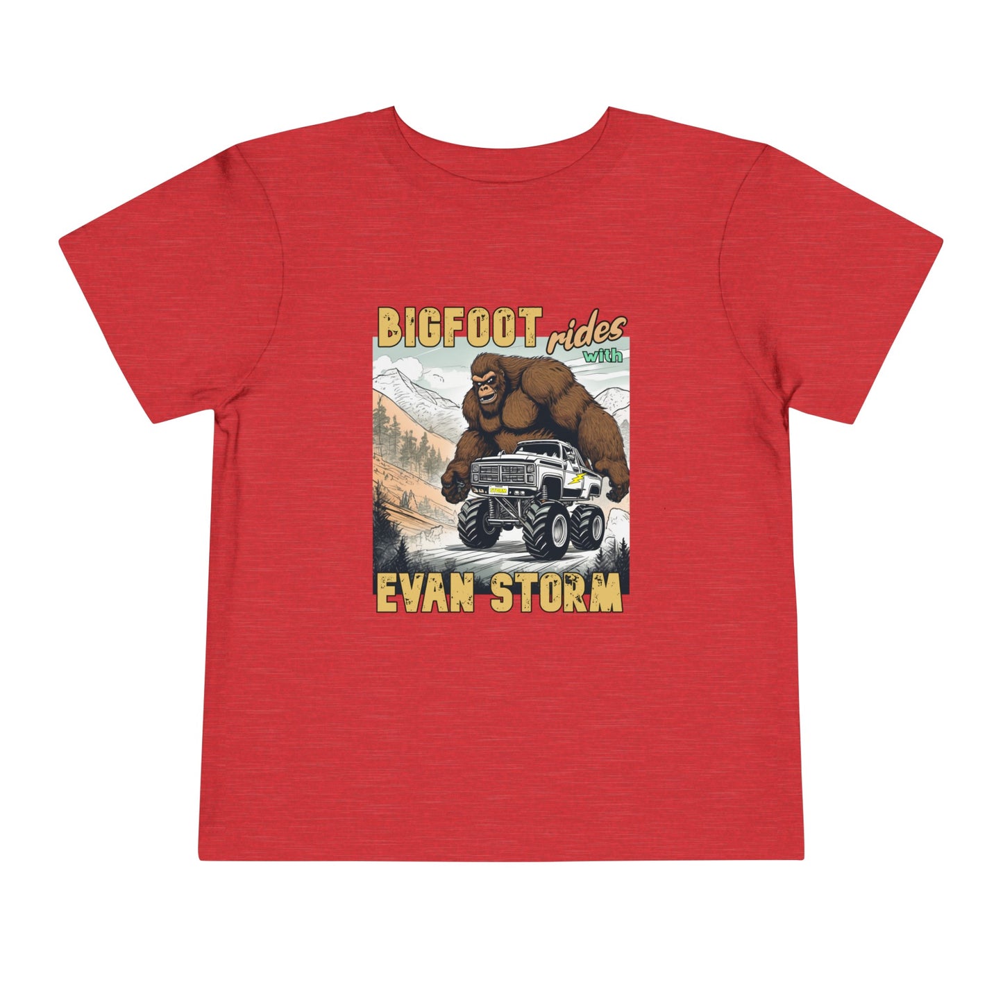 Toddler Short Sleeve Bigfoot Rides with Evan Storm Tee