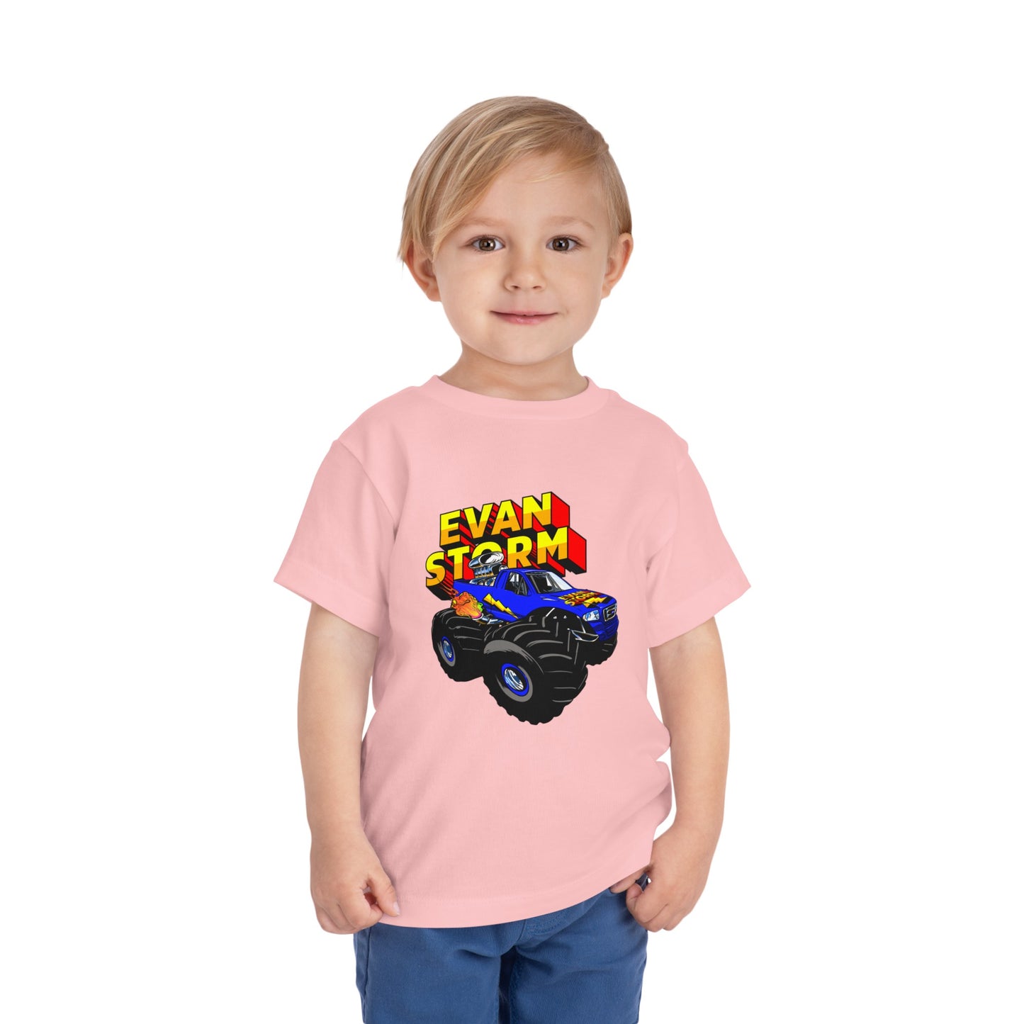 Toddler Evan Storm Logo & Truck Short Sleeve Tee