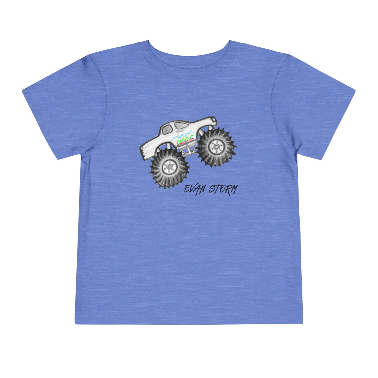 Toddler Monster Truck Evan Artwork Short Sleeve Tee