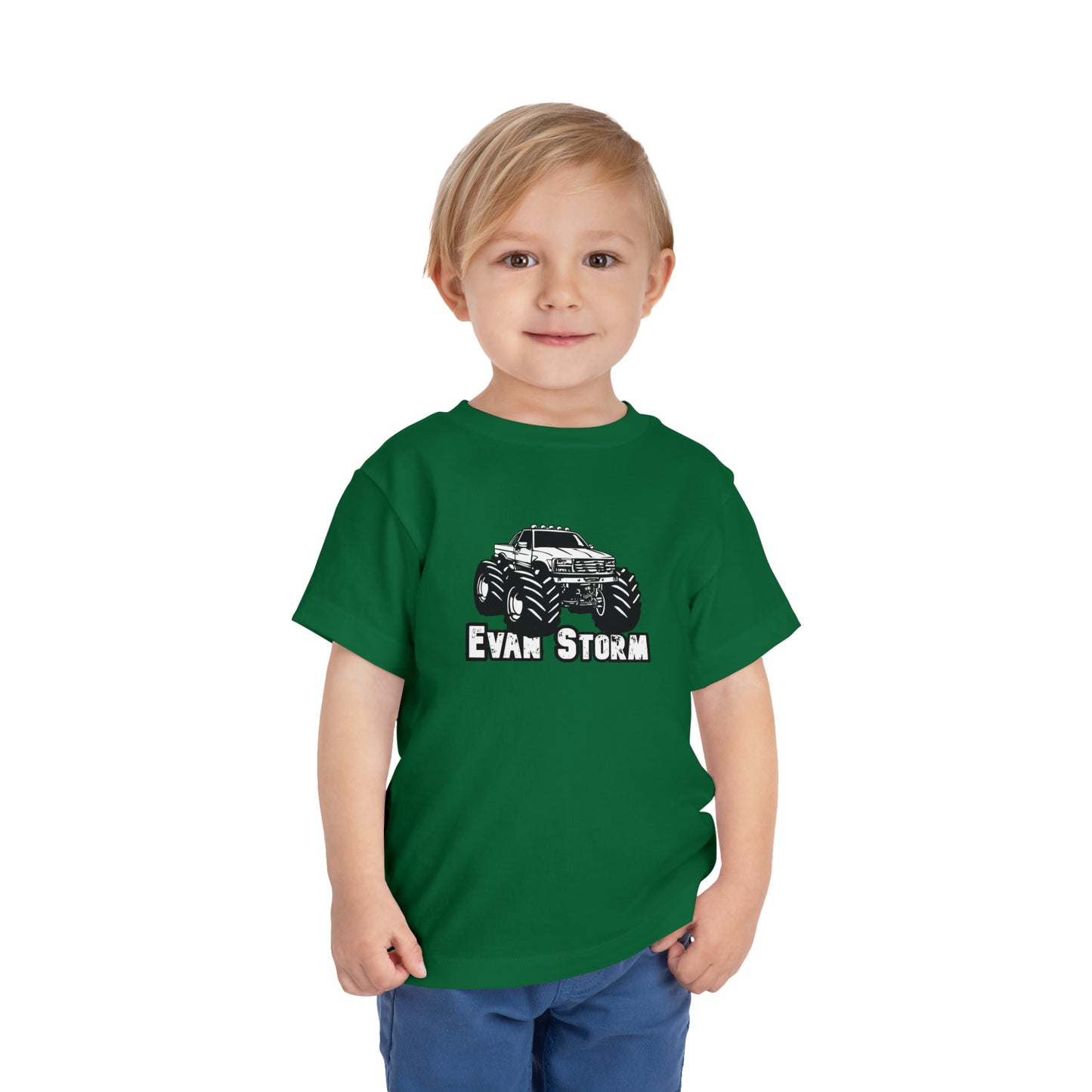 Toddler Evan Storm Vintage Monster Truck Short Sleeve Tee