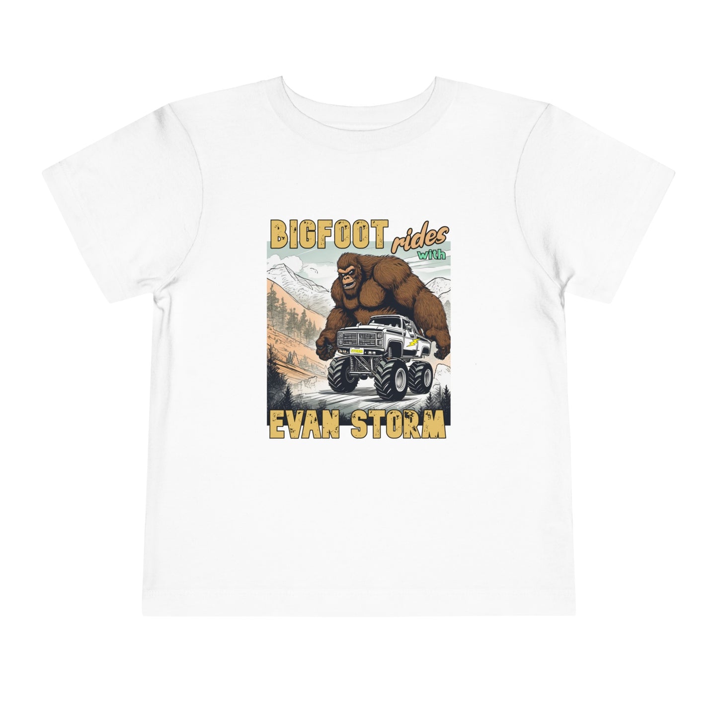 Toddler Short Sleeve Bigfoot Rides with Evan Storm Tee