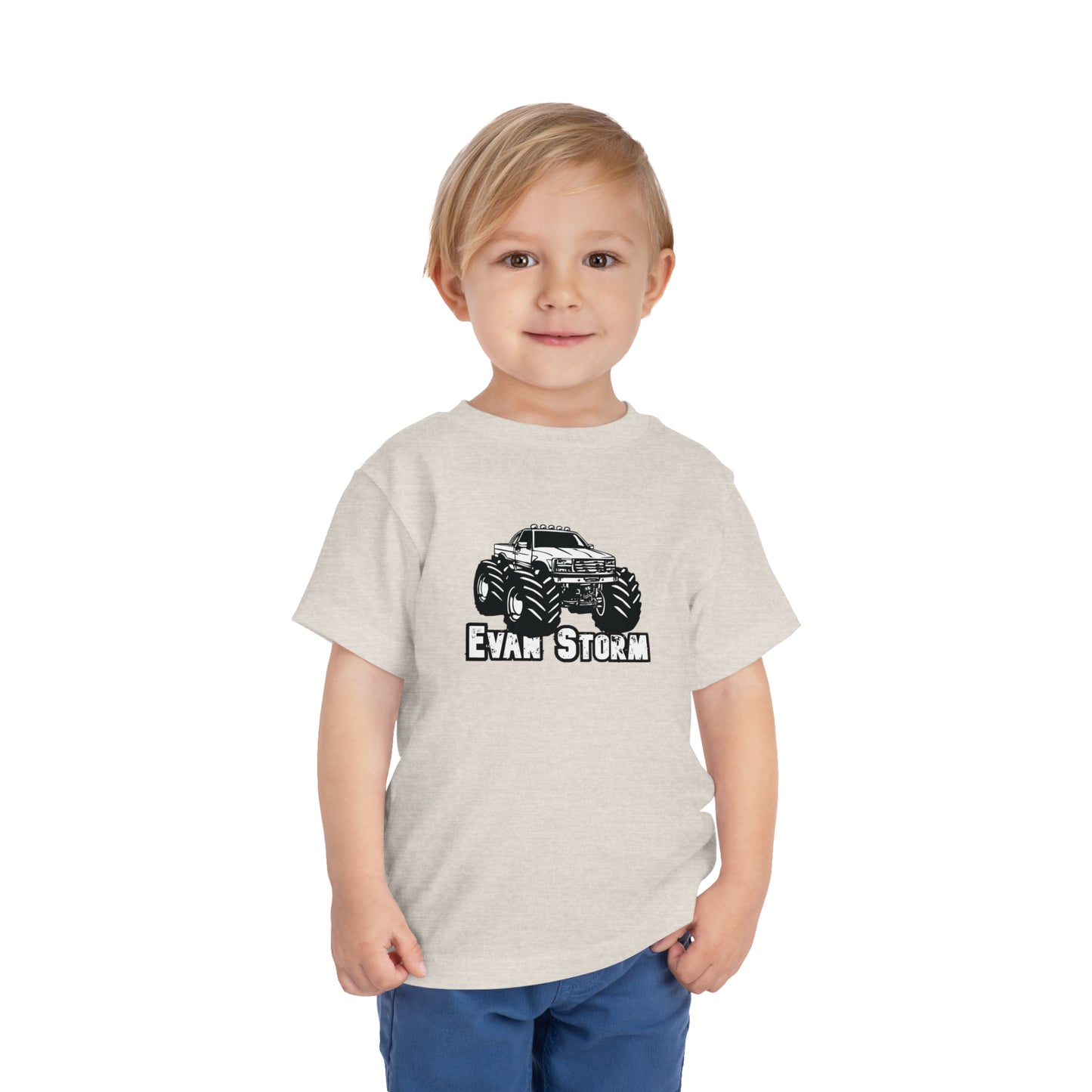 Toddler Evan Storm Vintage Monster Truck Short Sleeve Tee