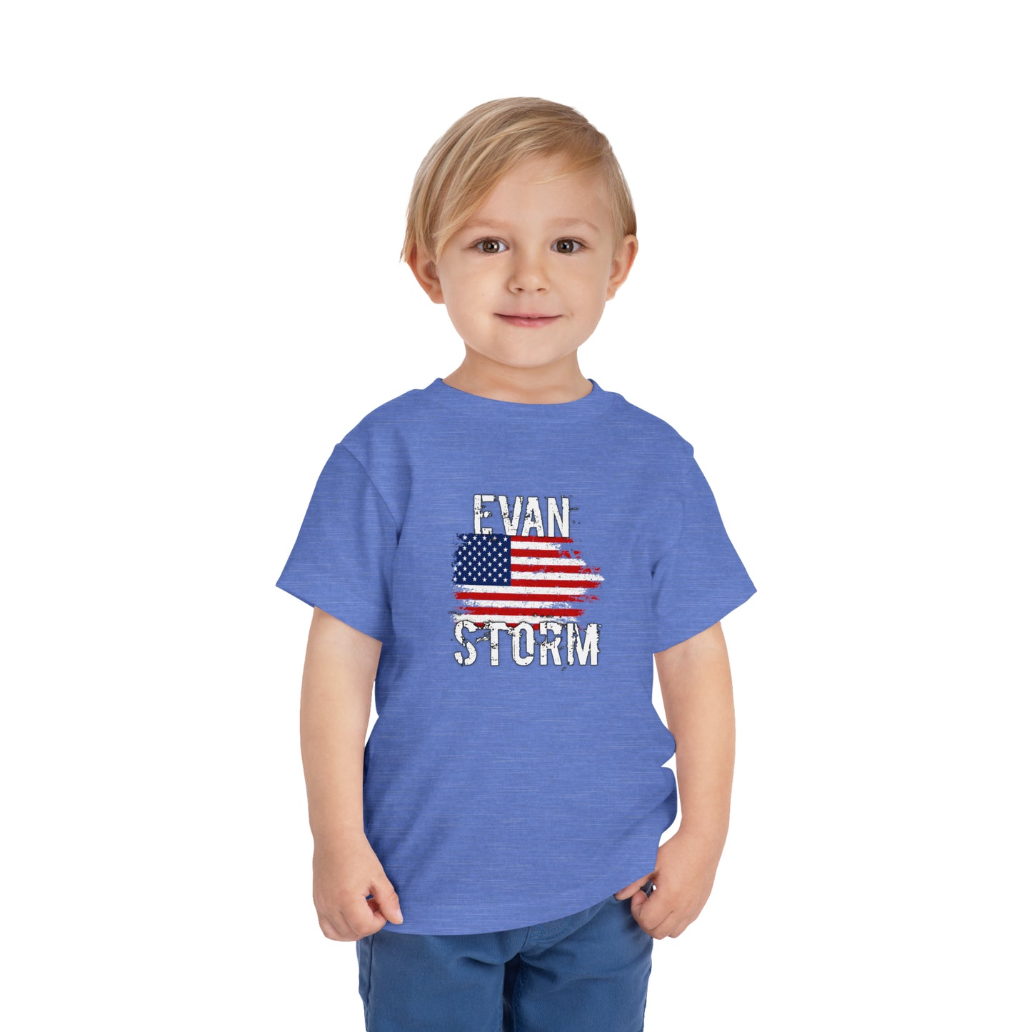 Toddler Distressed American Flag Short Sleeve Tee