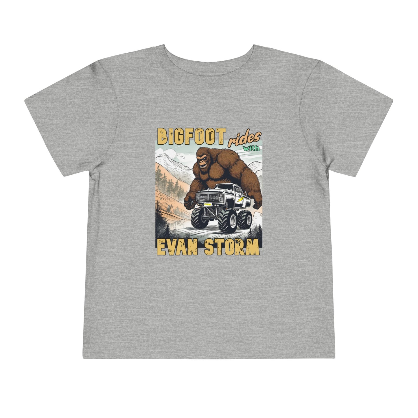 Toddler Short Sleeve Bigfoot Rides with Evan Storm Tee