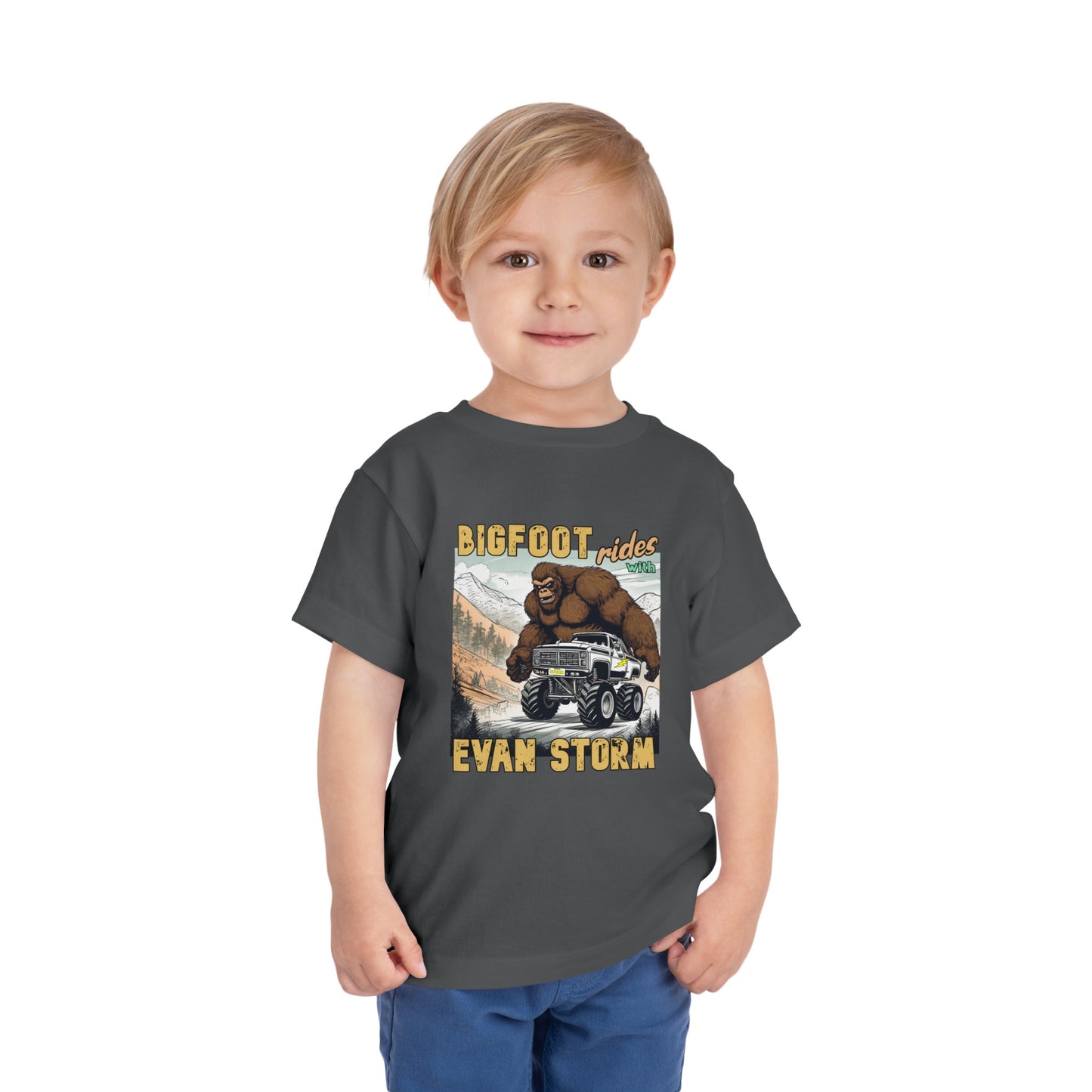 Toddler Short Sleeve Bigfoot Rides with Evan Storm Tee