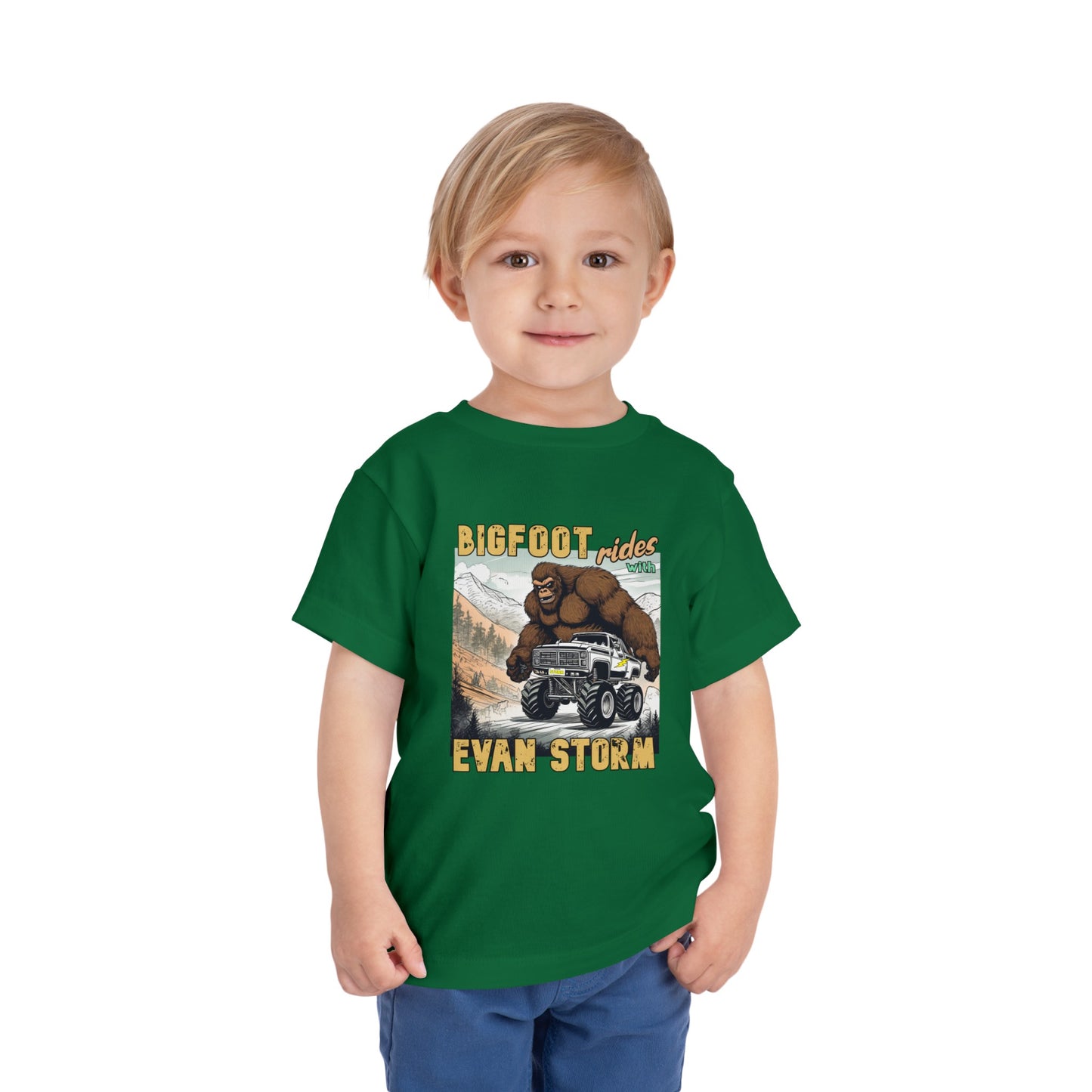 Toddler Short Sleeve Bigfoot Rides with Evan Storm Tee