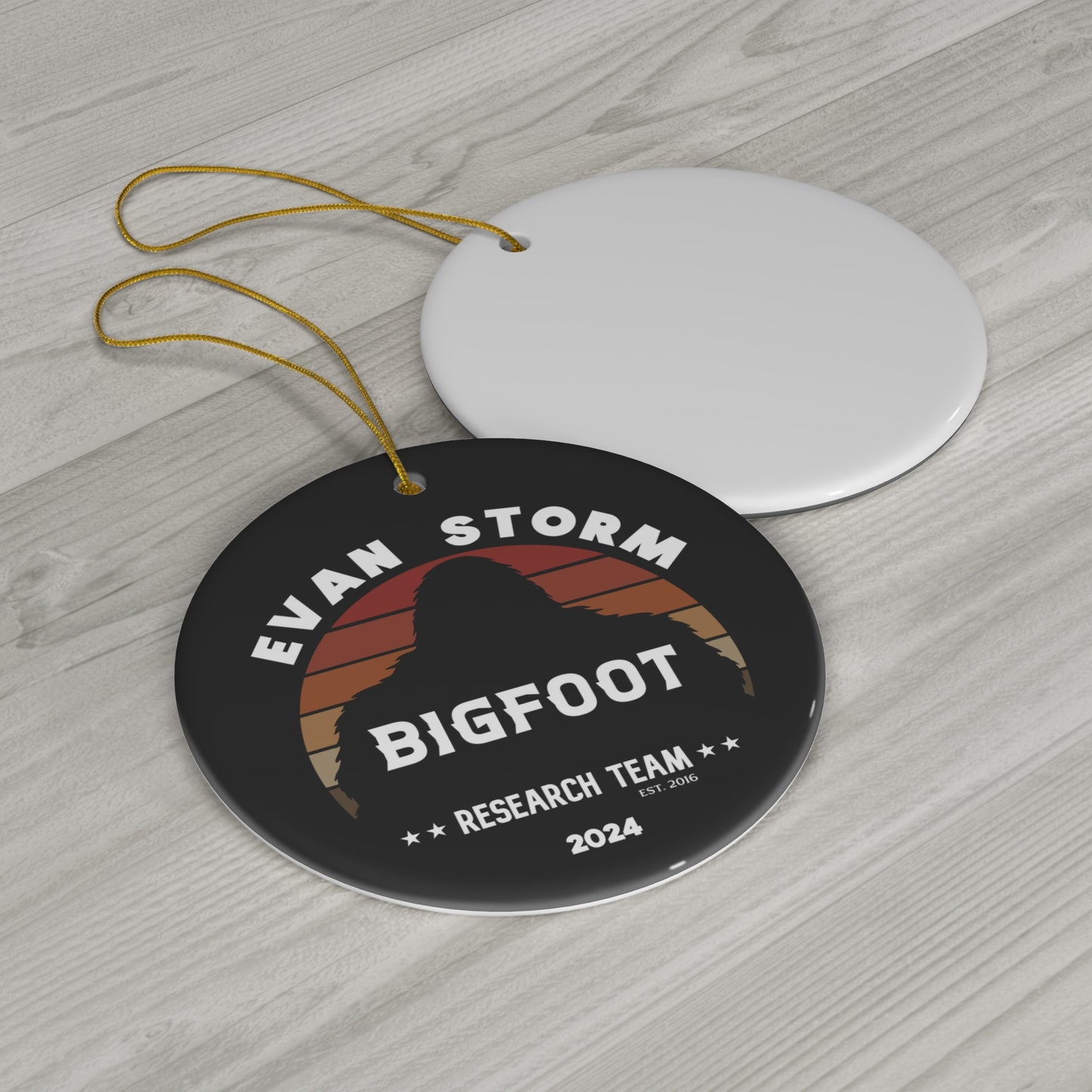 Evan Storm Bigfoot Research Team Tree Ornament