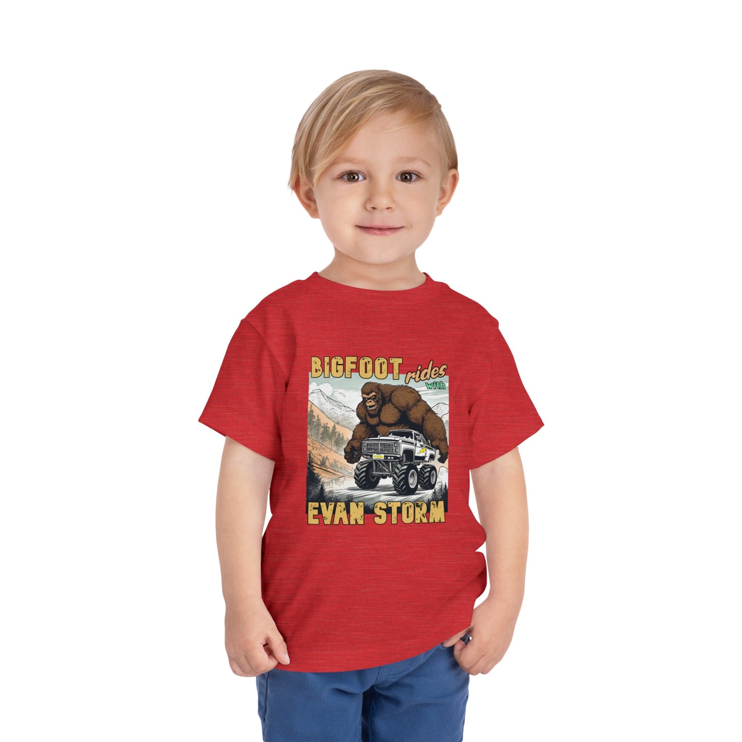 Toddler Short Sleeve Bigfoot Rides with Evan Storm Tee