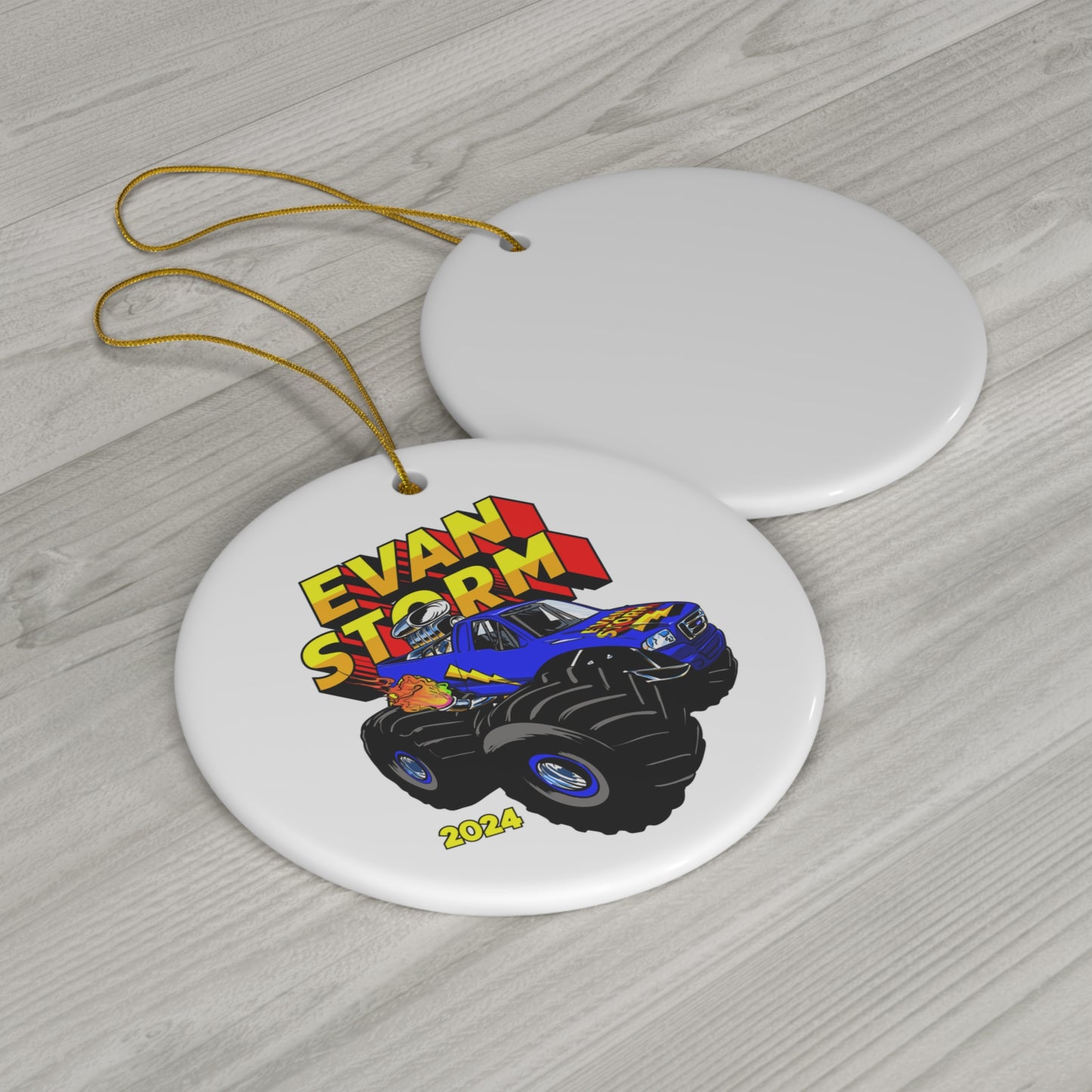 Evan Storm Monster Truck Tree Ornament