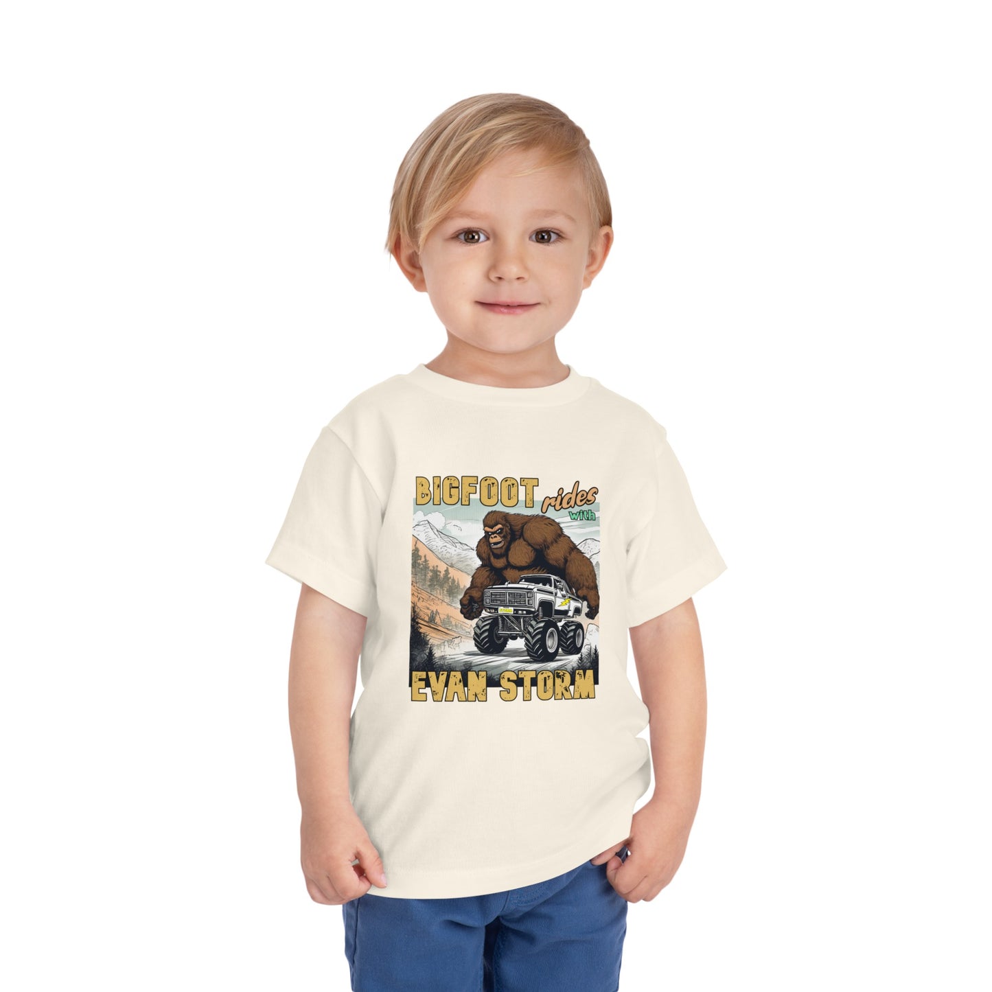 Toddler Short Sleeve Bigfoot Rides with Evan Storm Tee