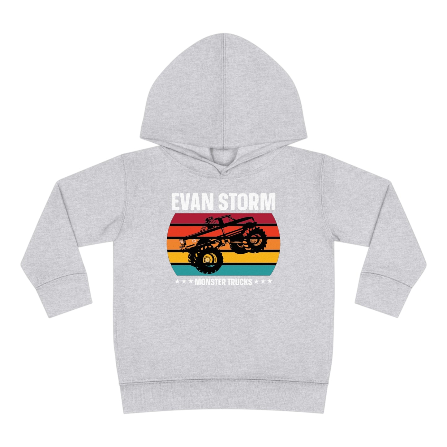 Toddler Pullover Fleece Monster Truck Sunset Hoodie