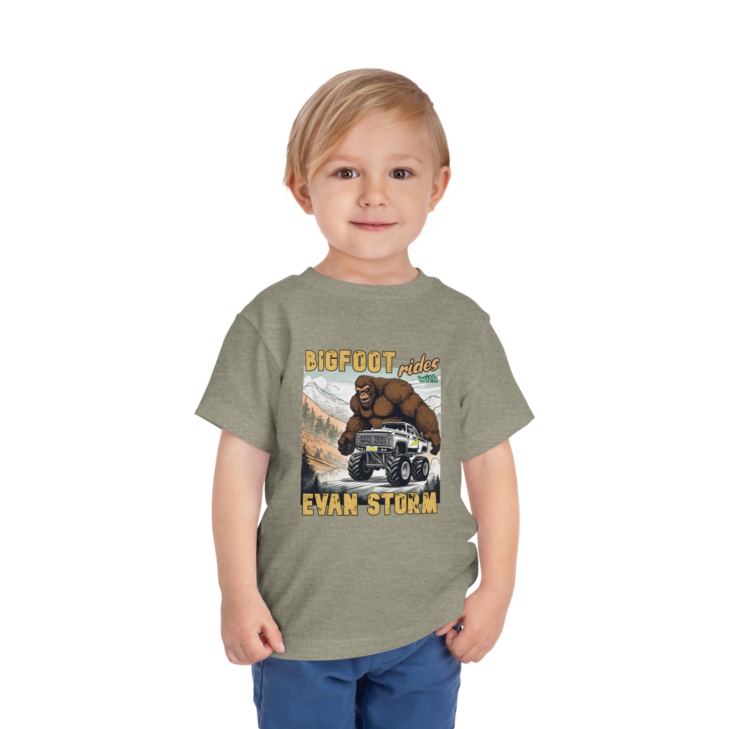 Toddler Short Sleeve Bigfoot Rides with Evan Storm Tee