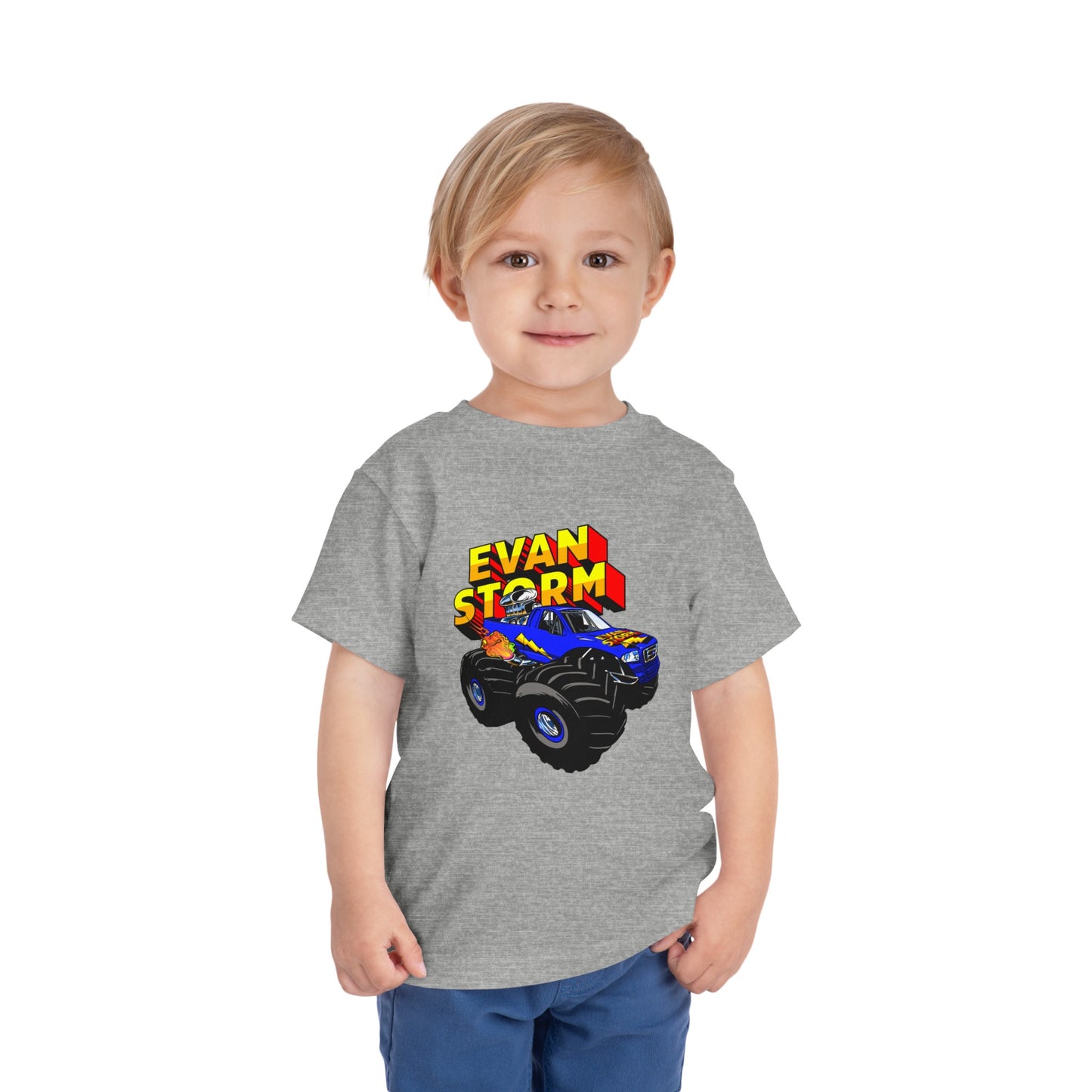 Toddler Evan Storm Logo & Truck Short Sleeve Tee