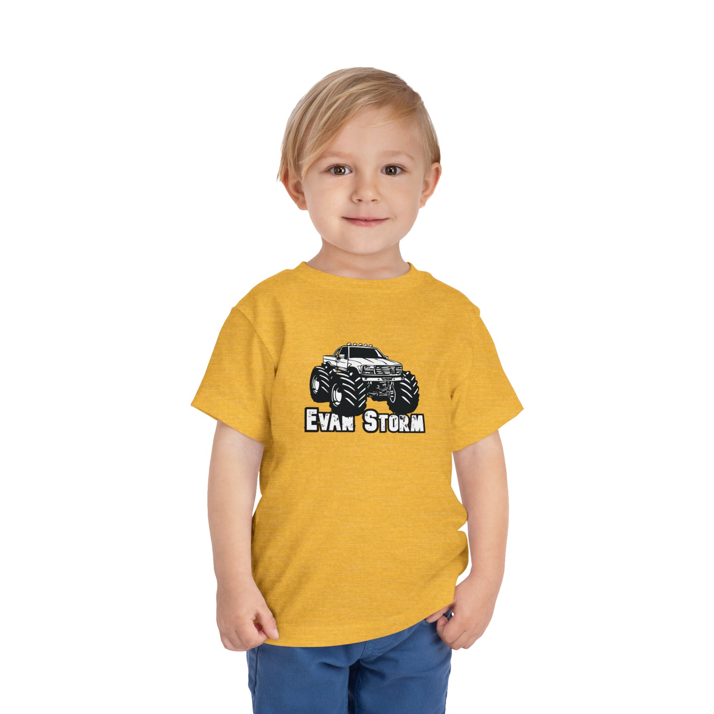 Toddler Evan Storm Vintage Monster Truck Short Sleeve Tee