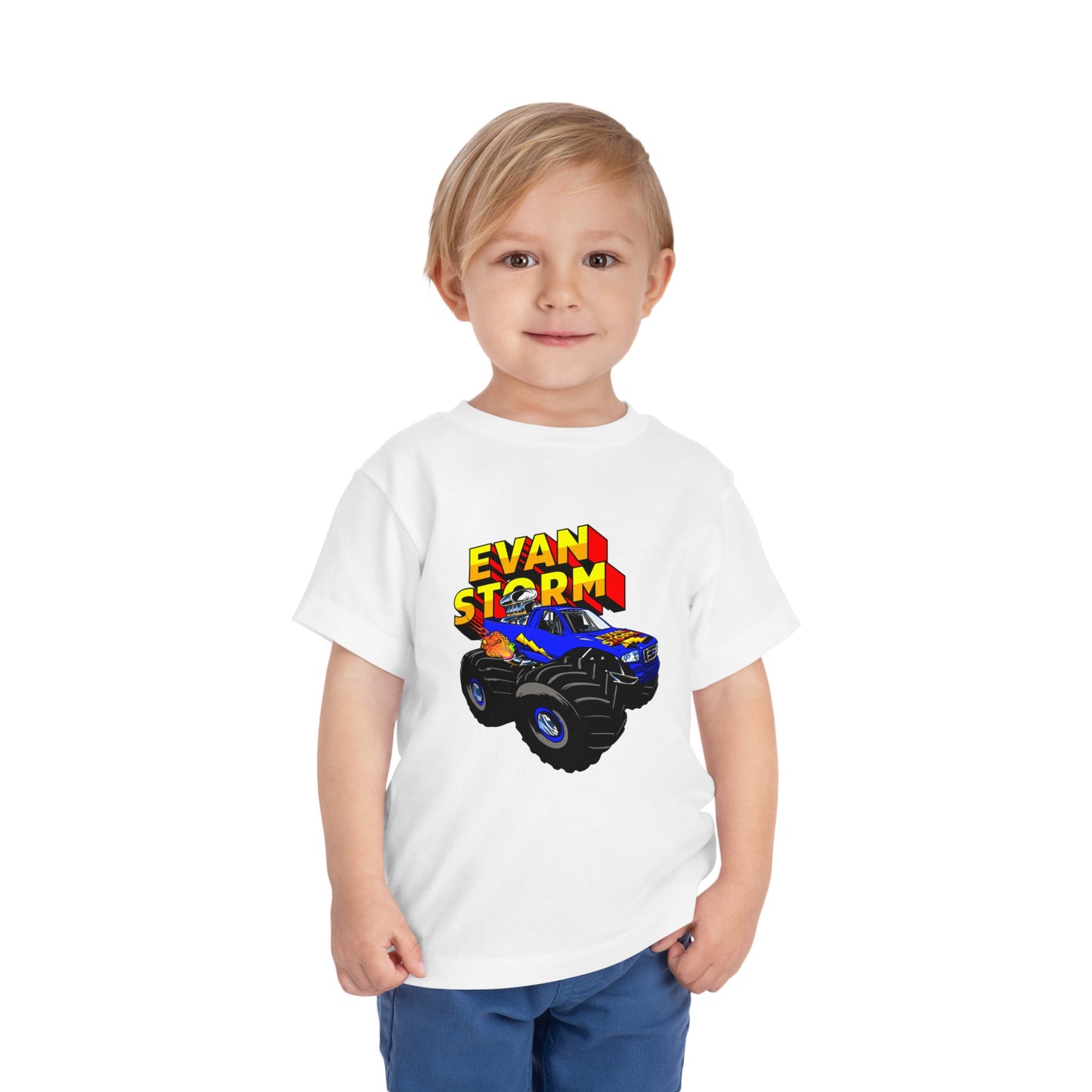 Toddler Evan Storm Logo & Truck Short Sleeve Tee