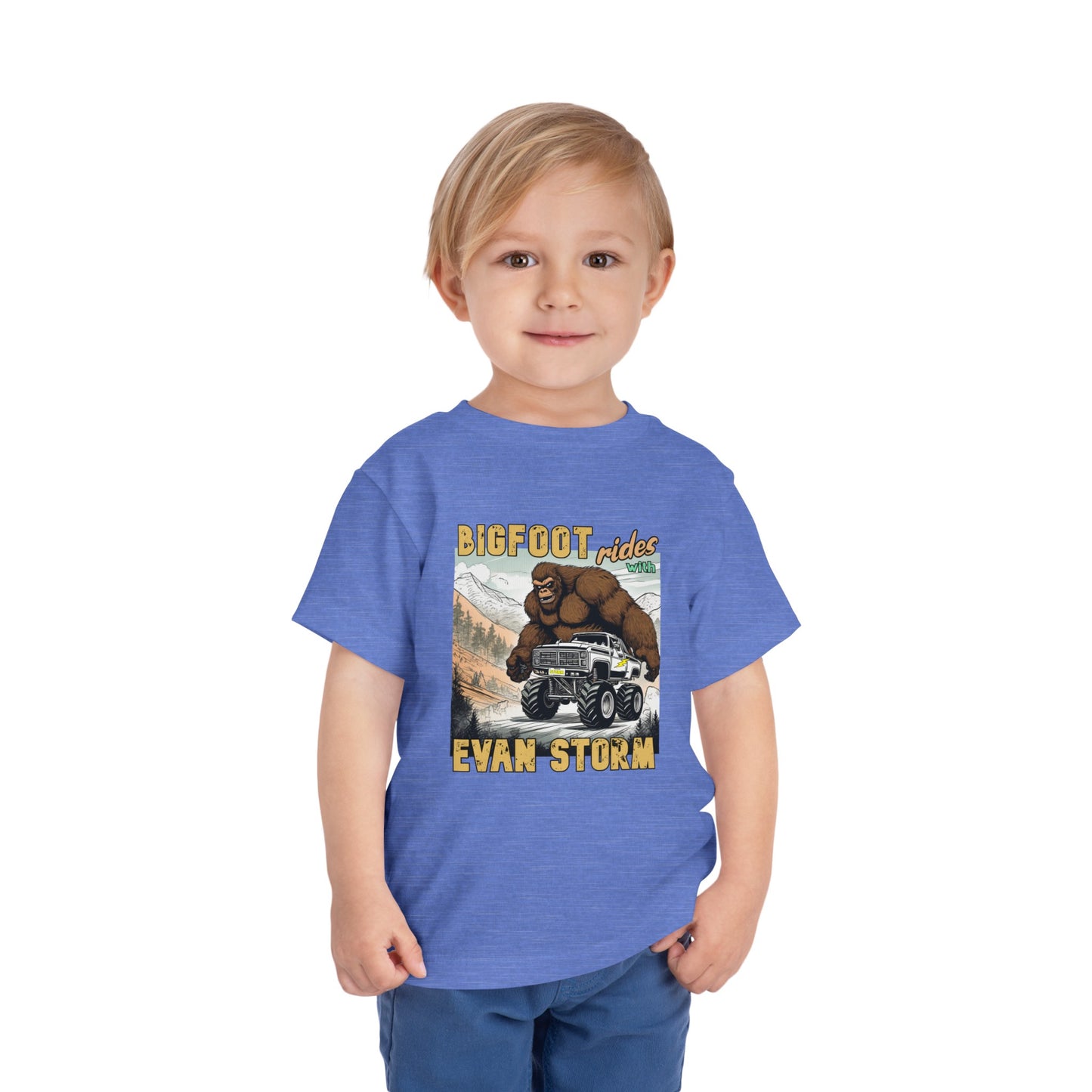 Toddler Short Sleeve Bigfoot Rides with Evan Storm Tee