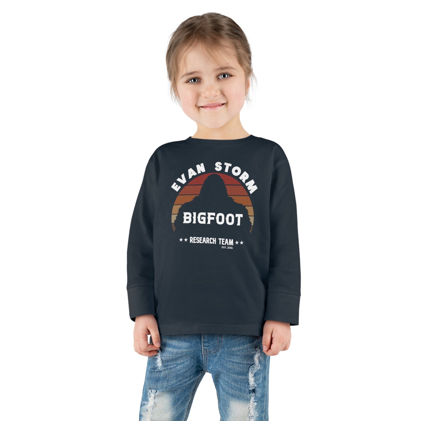 Toddler Long Sleeve Bigfoot Research Team Tee