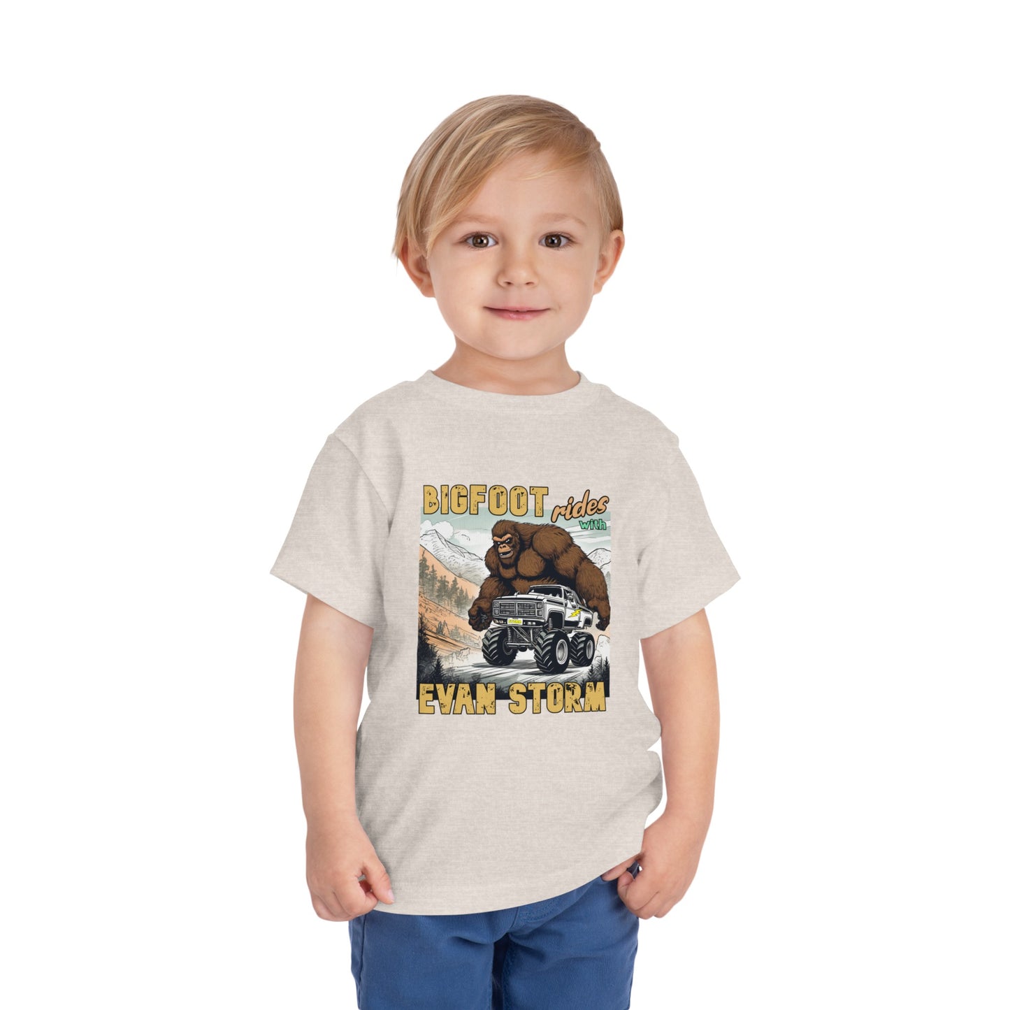 Toddler Short Sleeve Bigfoot Rides with Evan Storm Tee