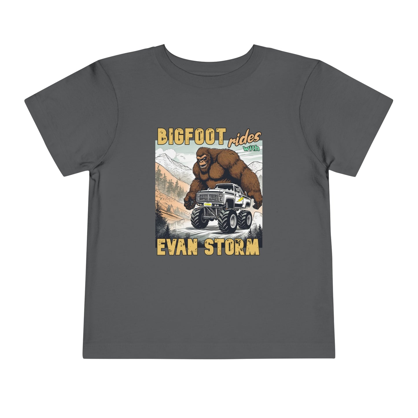 Toddler Short Sleeve Bigfoot Rides with Evan Storm Tee