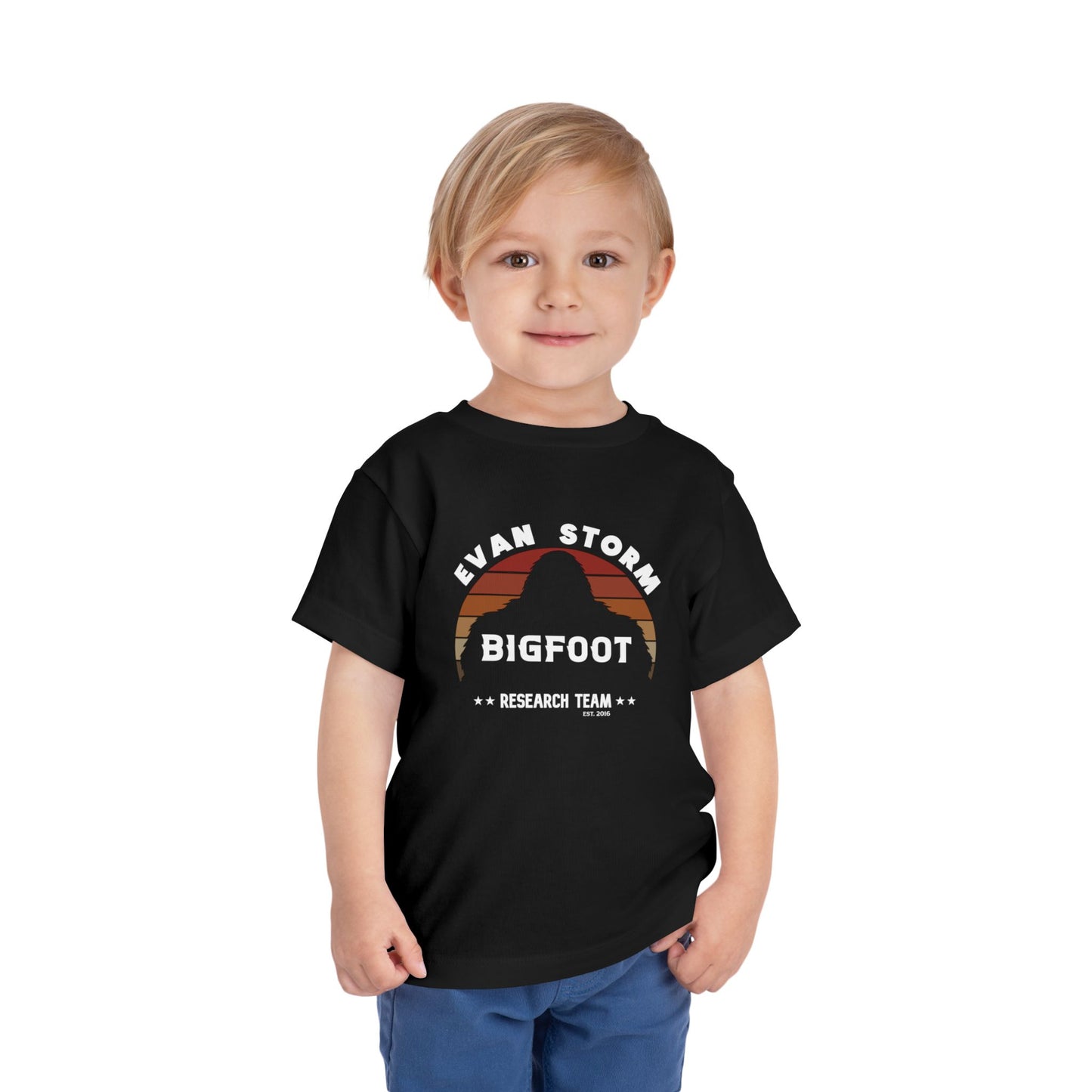 Toddler Evan Storm Bigfoot Research Team Short Sleeve Tee