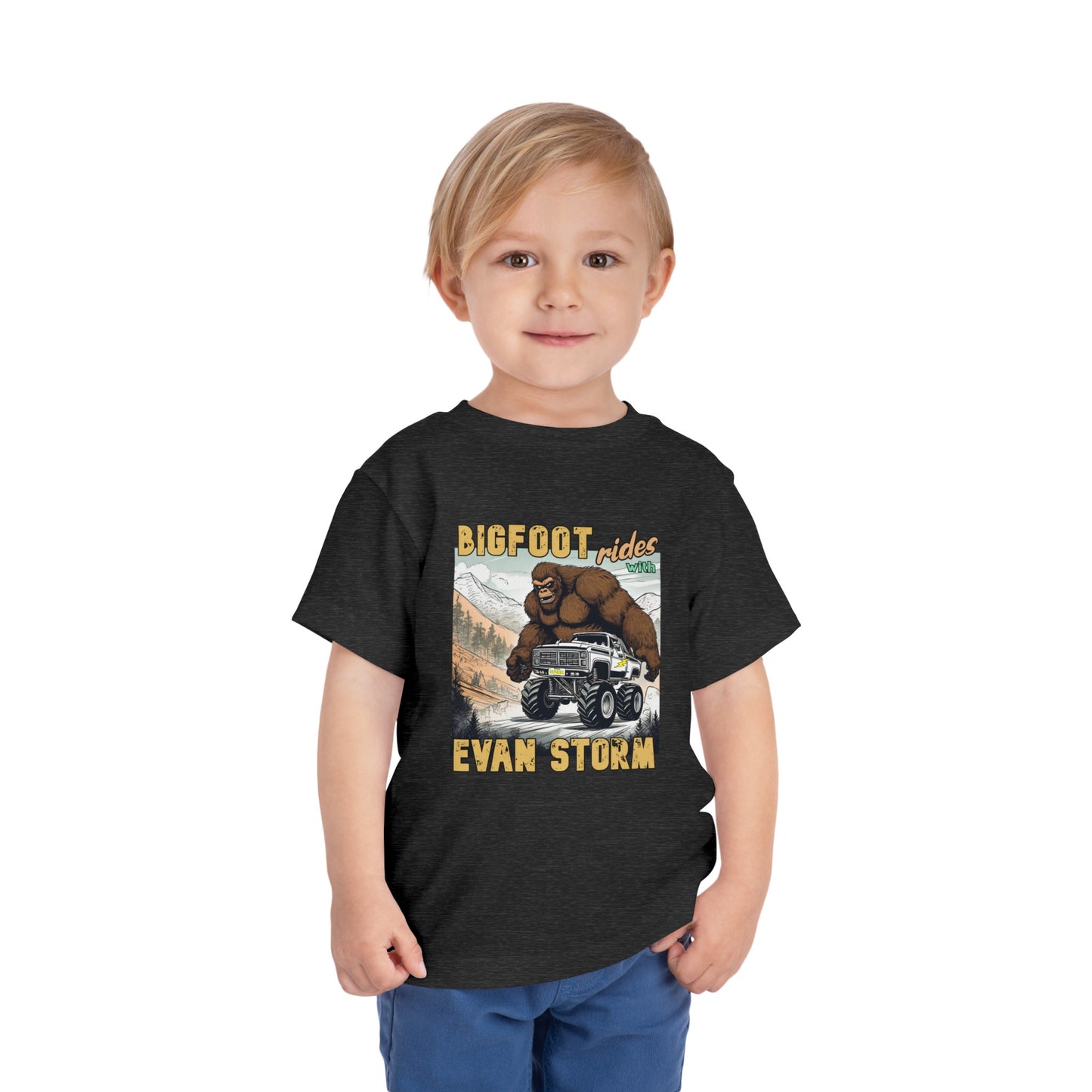 Toddler Short Sleeve Bigfoot Rides with Evan Storm Tee