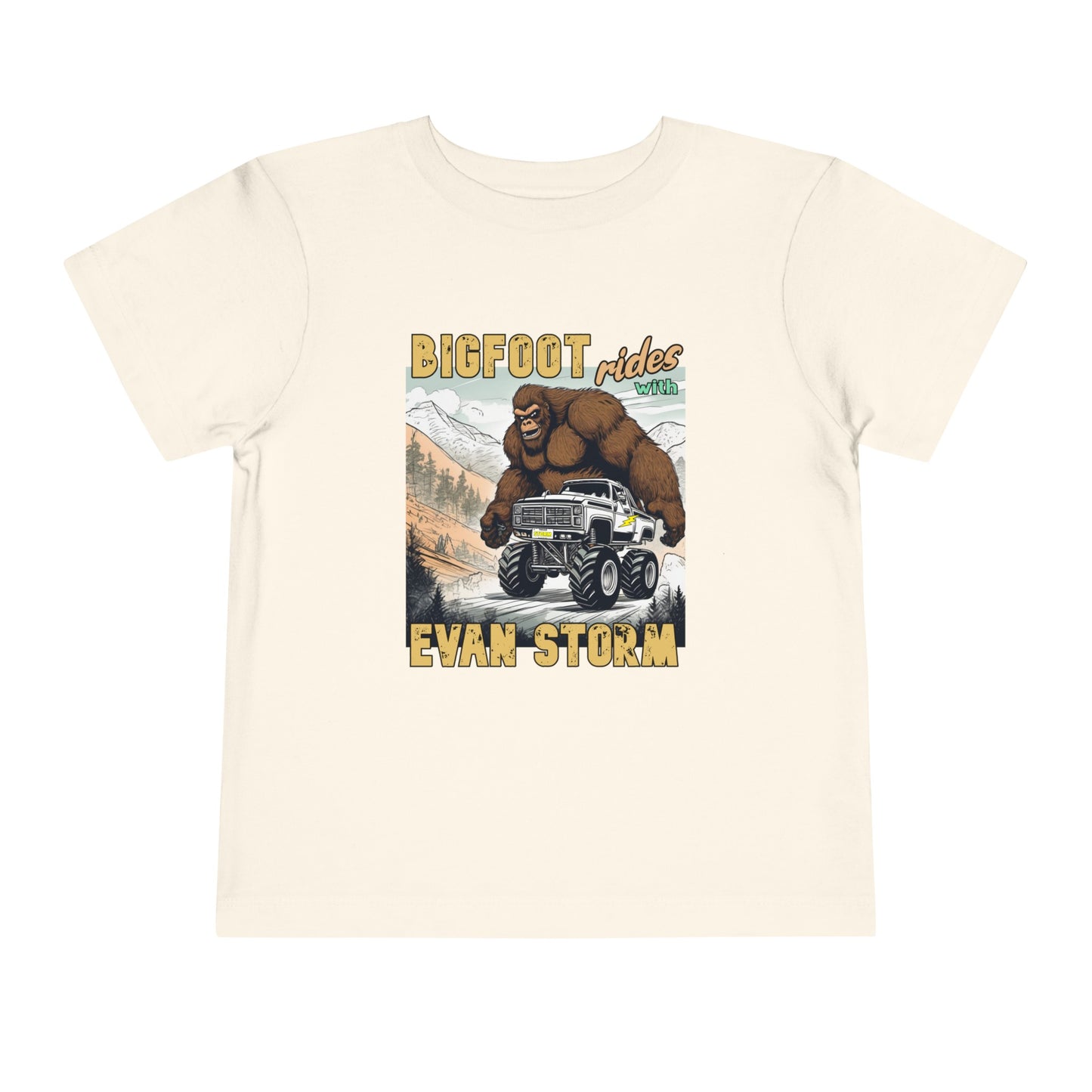 Toddler Short Sleeve Bigfoot Rides with Evan Storm Tee