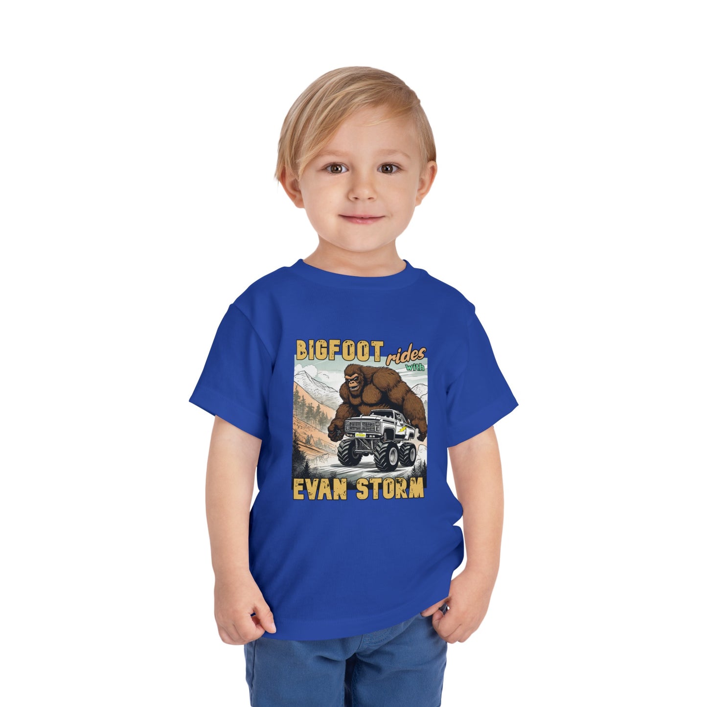 Toddler Short Sleeve Bigfoot Rides with Evan Storm Tee