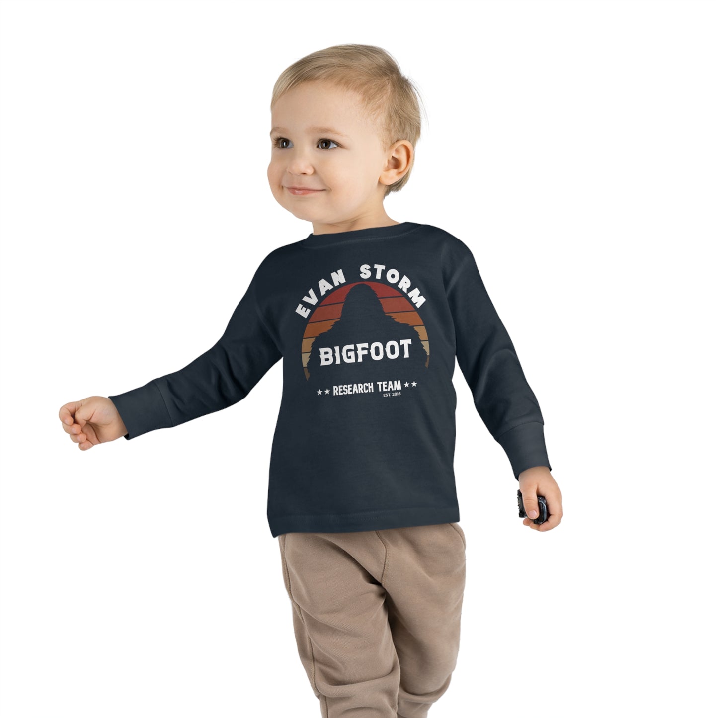 Toddler Long Sleeve Bigfoot Research Team Tee