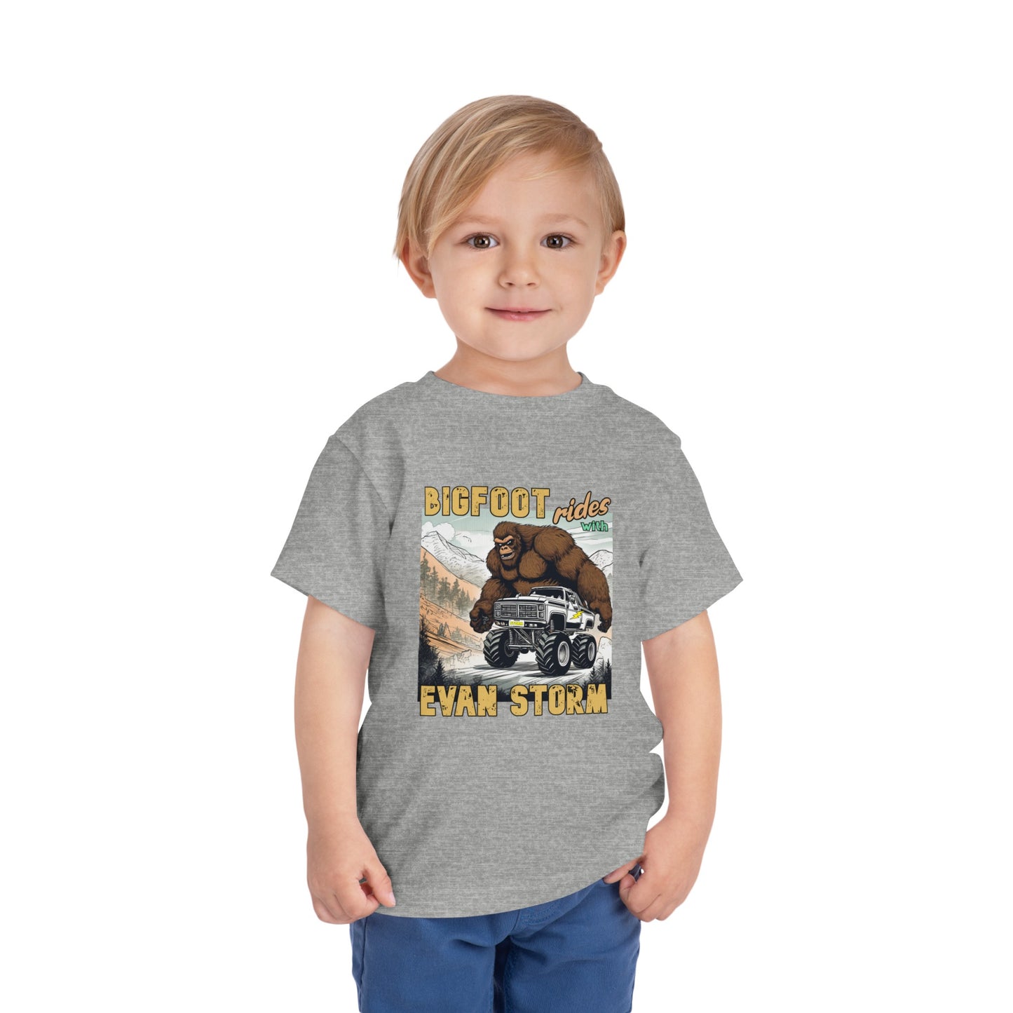 Toddler Short Sleeve Bigfoot Rides with Evan Storm Tee