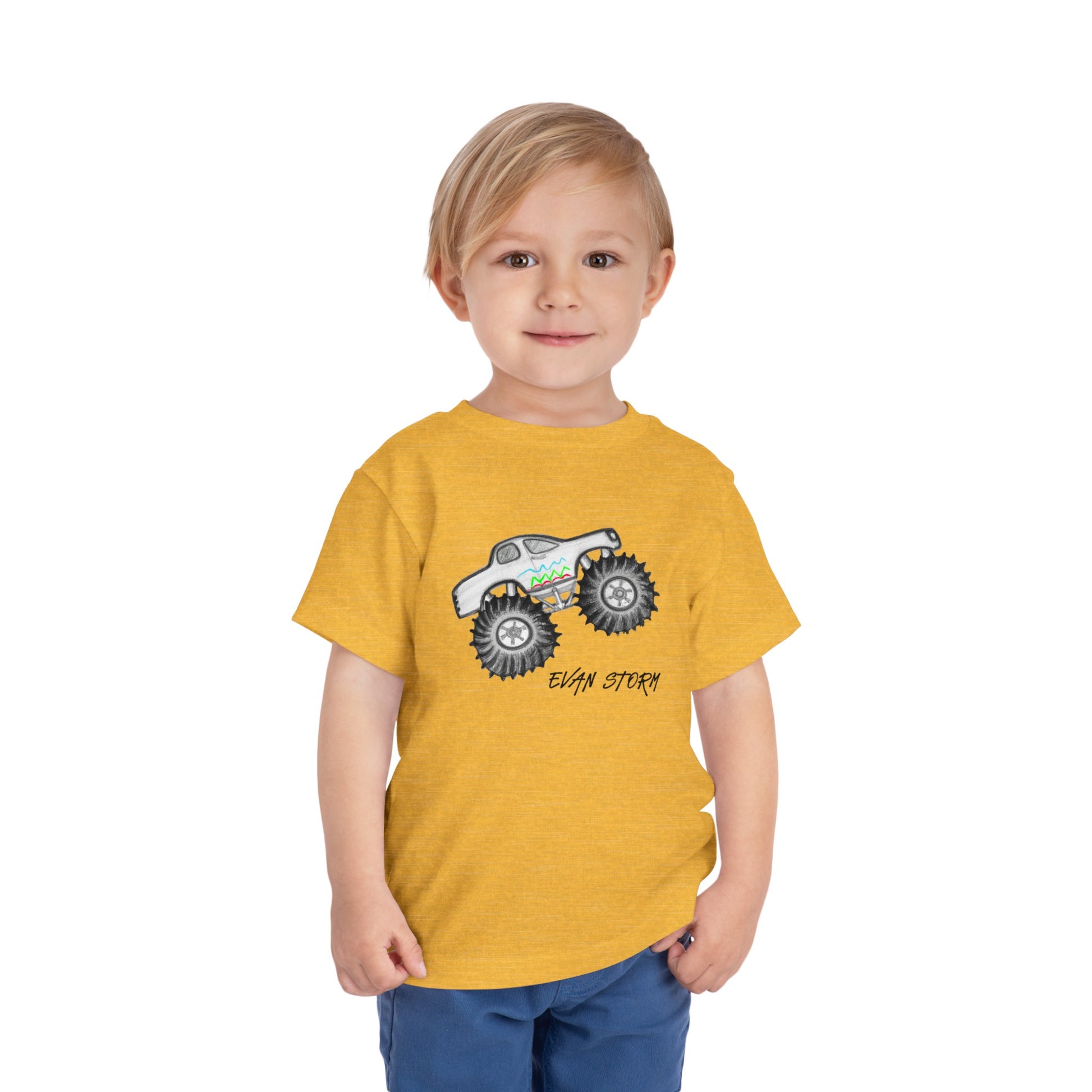 Toddler Monster Truck Evan Artwork Short Sleeve Tee – Evan Storm