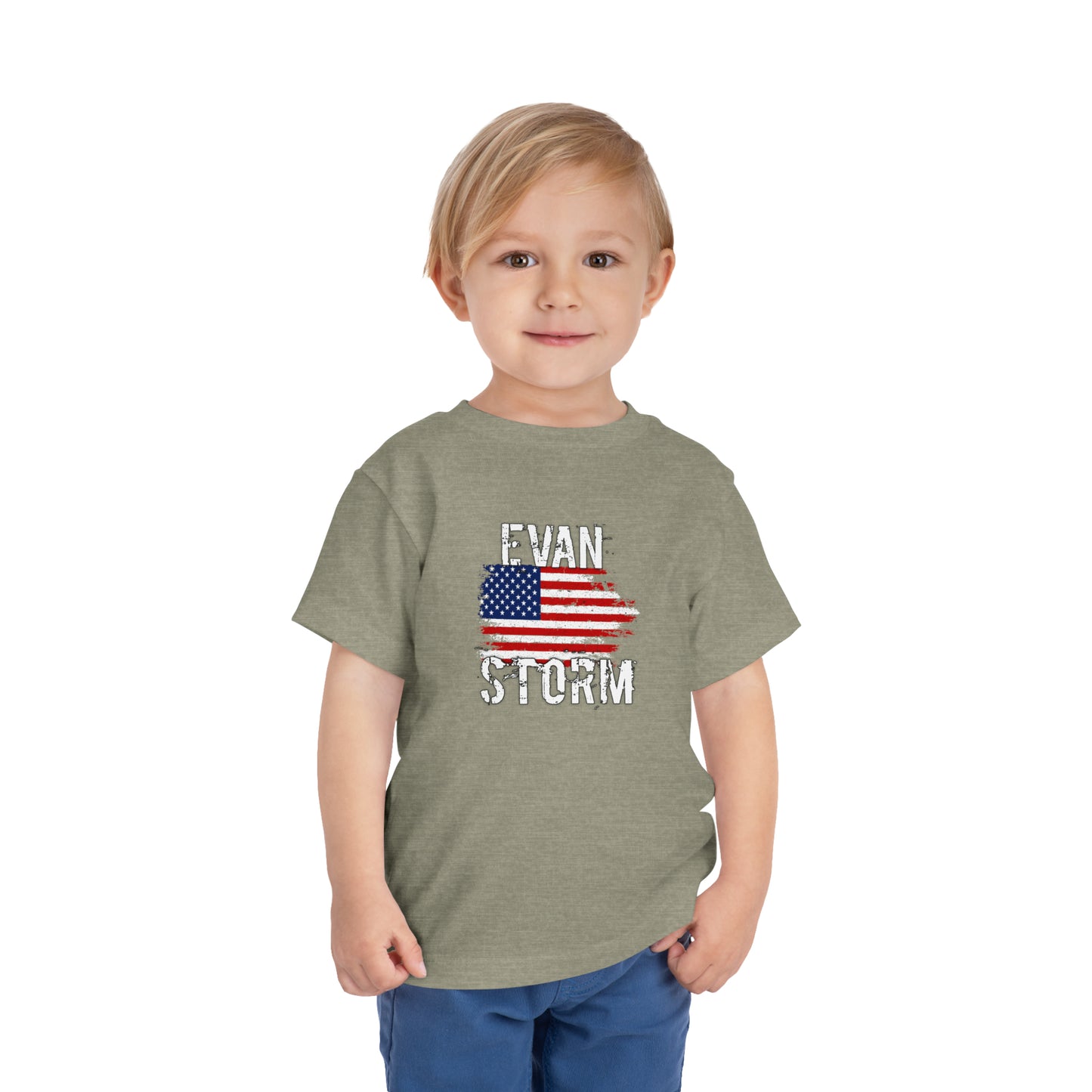 Toddler Distressed American Flag Short Sleeve Tee