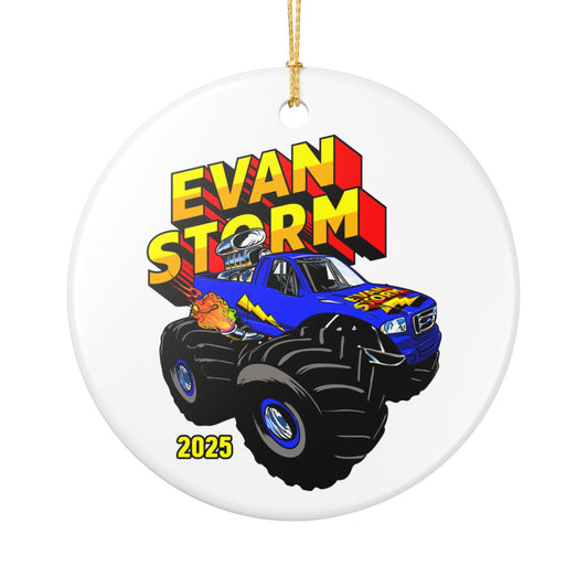 Evan Storm Monster Truck & Logo Ceramic Ornament 2025