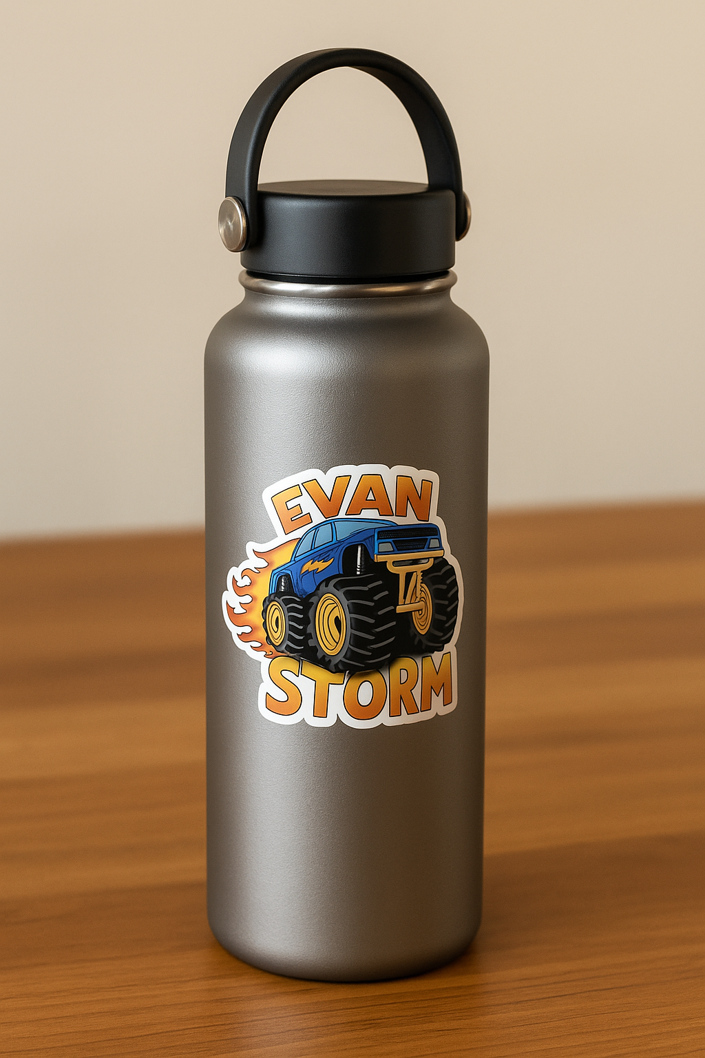 Sticker: Truck and Flames Fan Design (1 Piece)