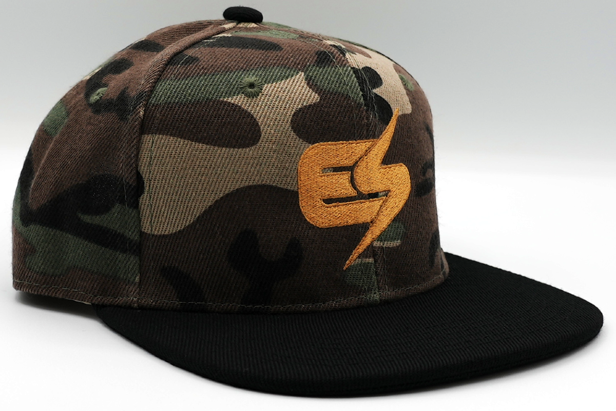 Youth Evan Storm Initial Camo On Black Snapback