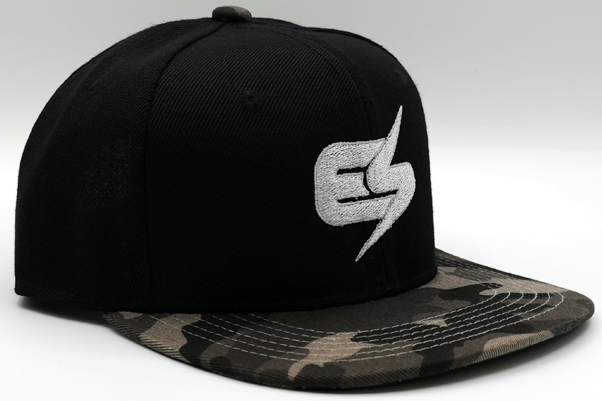 Youth Evan Storm Initial Black Charcoal Camo Snapback Hat