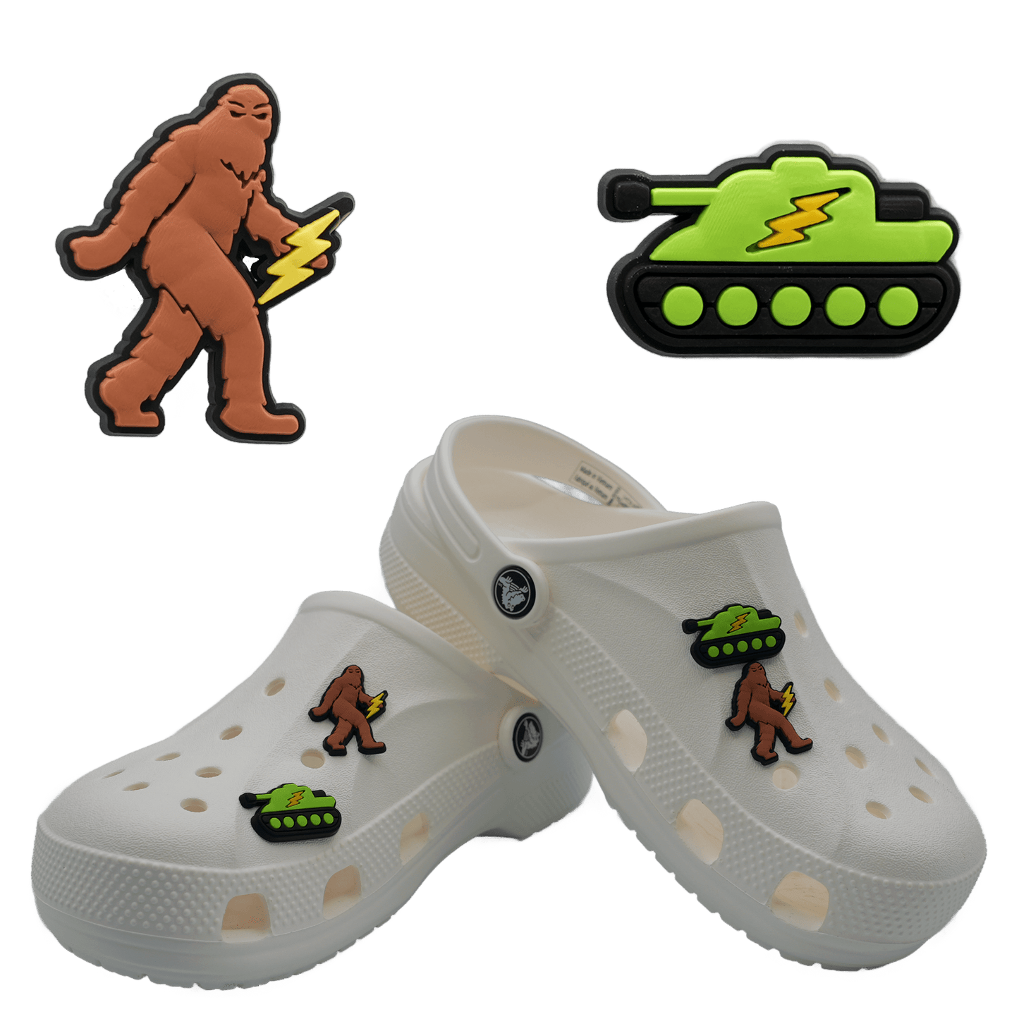 Bigfoot & Tank Shoe Charm by Evan Storm (2 Pack)